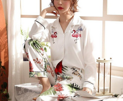 elegant pyjama pantalon femme flamant rose