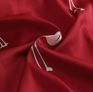 tissu rouge avec flamant rose
