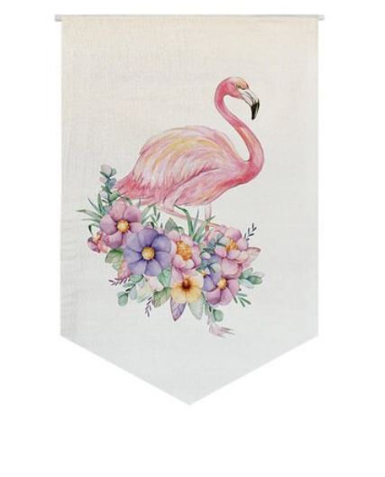 rideau flamant rose en panneau