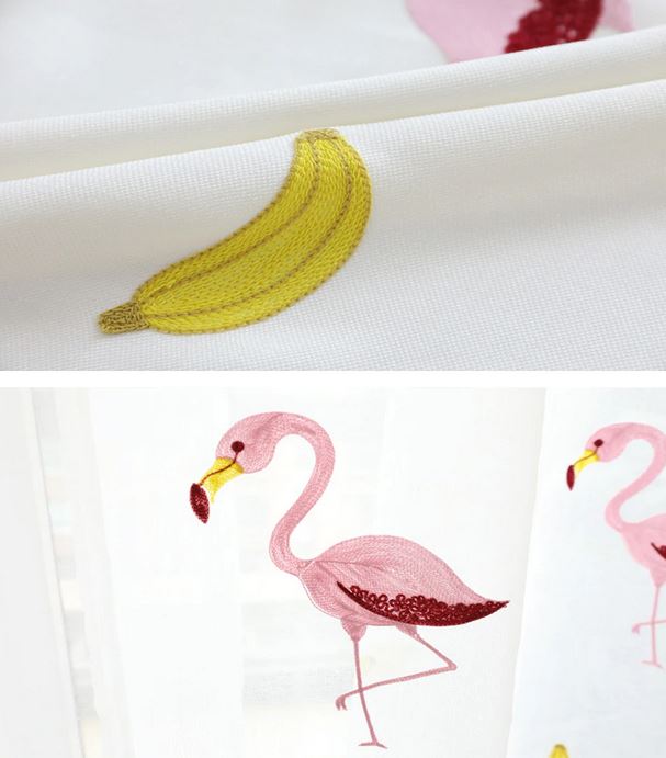 Rideaux Flamant Rose Jungle