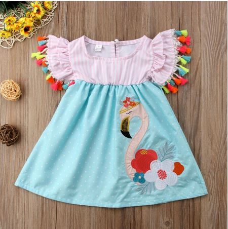 robe flamant rose enfant