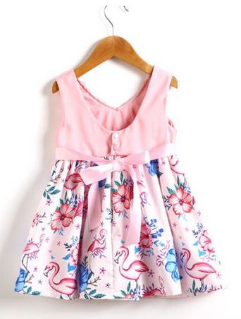 robe flamant rose fleurs