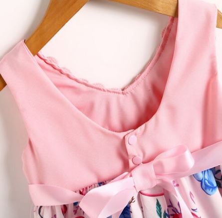 robe rose flamant rose noeud
