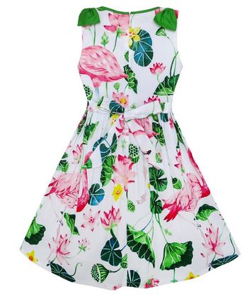 robe retro flamant rose fille