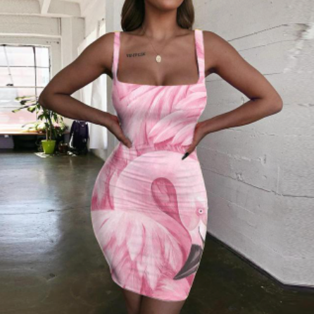 robe flamant rose pret du corps
