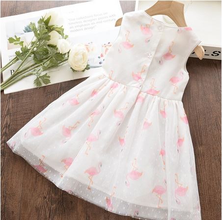 robe flamant rose jupon blanc double
