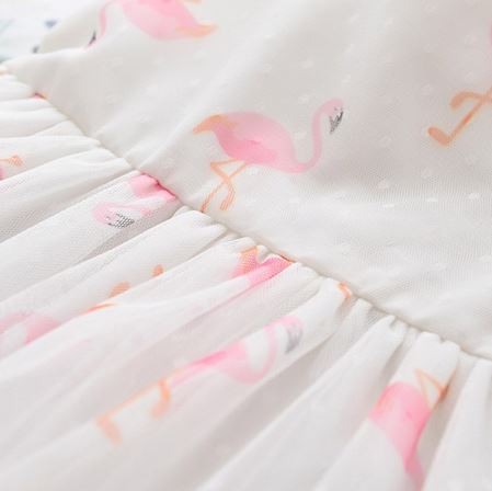 robe motif flamant rose qualite