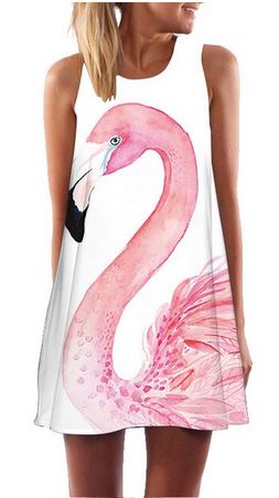 robe flamant rose sans manches mode