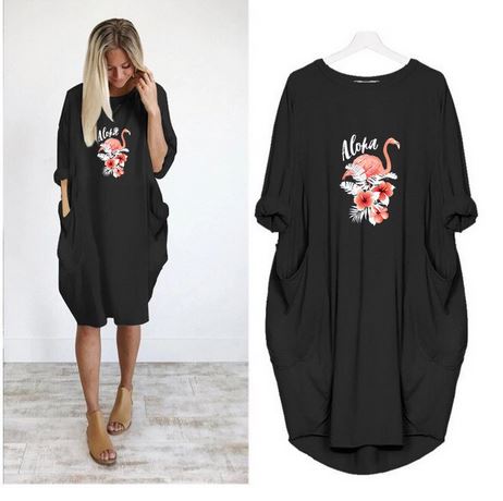 robe flamant rose decontracte