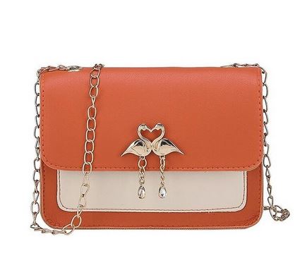 sac flamant rose en cuir couleur camel