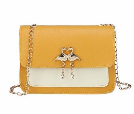 sac flamant rose jaune en cuir pour femme