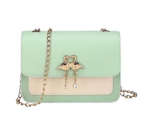 sac cuir flamant rose vert d'eau tendance aimant