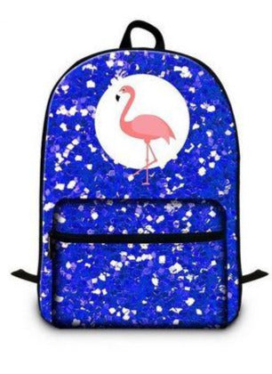 sac a dos flamant rose paillete bleu roi