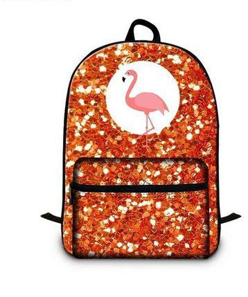 sac a dos pailletee orange flamant rose