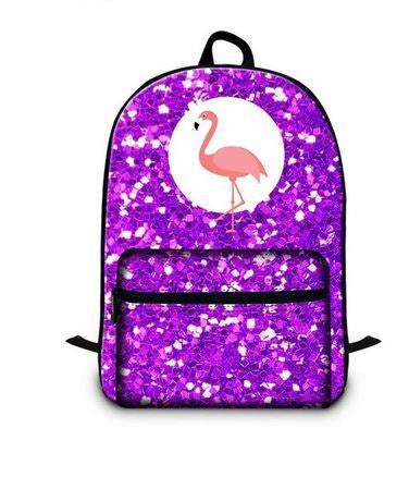 cartable flamant rose pailletee violet parme