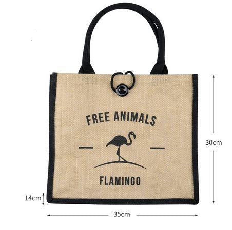 petit sac de plage en toile avec flamant rose