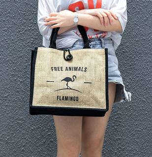 Sac Fourre-tout Flamant Rose Noir