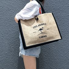 Sac Fourre-tout Flamant Rose Noir