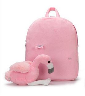 doudou detachable sac a dos flamant rose