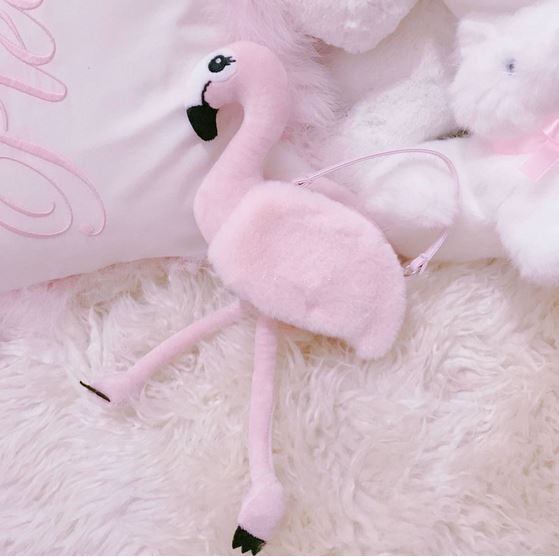 sac en peluche flamant rose adulte