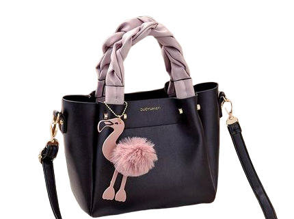 sac a main flamant rose noir bandouliere