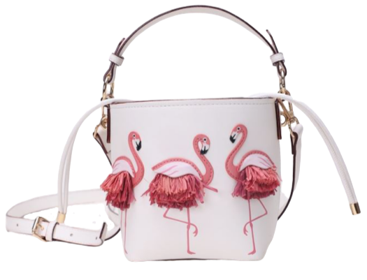 sac à main femme flamant rose blanc