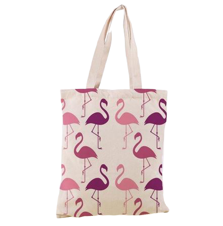sac cabas toile flamant rose