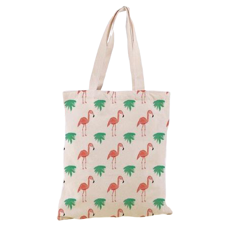 sac de plage flamant rose en coton ecologique