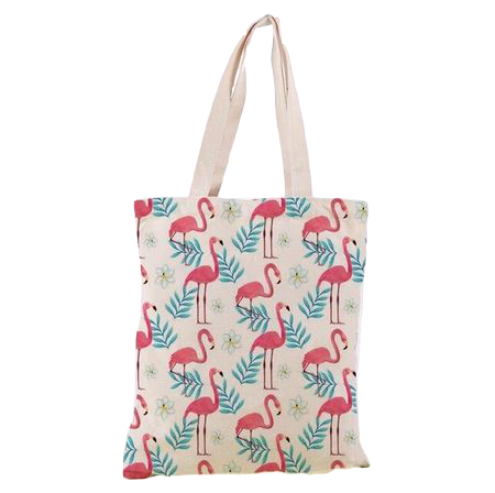 sac flamant rose pour la plage en coton écologique