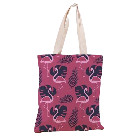 sac toile shopping flamant rose marché vegan