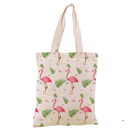 cabas vegan pour plage piscine course flamant rose