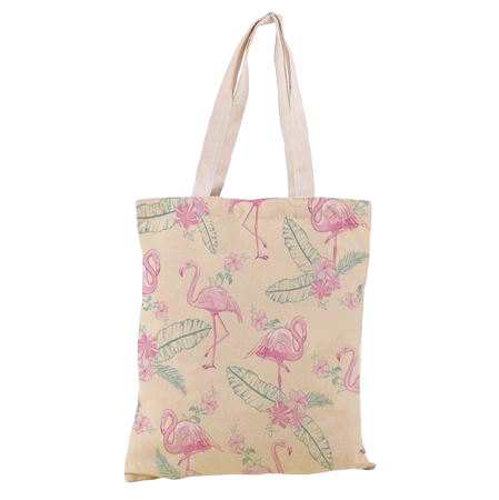 petit sac en toile flamant rose pour la plage piscine vacances shopping