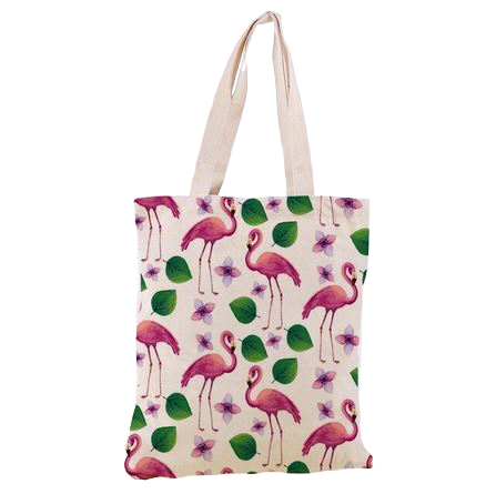 beau sac de course en toile flamant rose