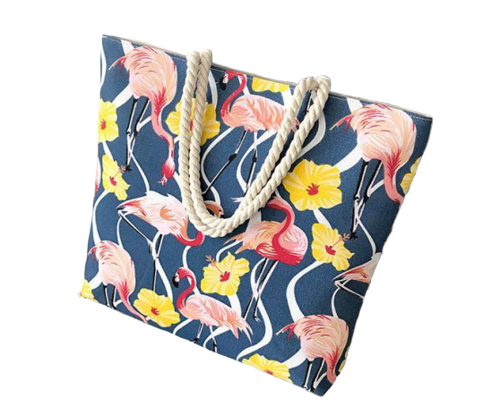 sac de plage flamant rose tendance