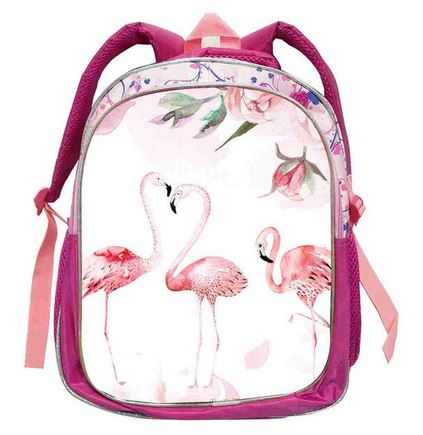 beau sac a dos imprime flamant rose pas cher