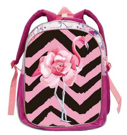 sac a dos flamant rose decor zigzag fantaisie pas cher