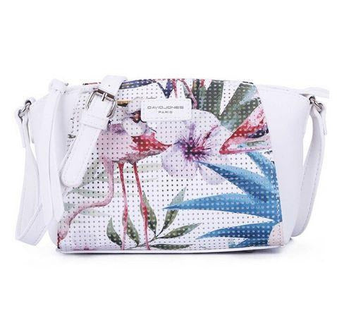 sac a main bandouliere cuir blanc flamant rose