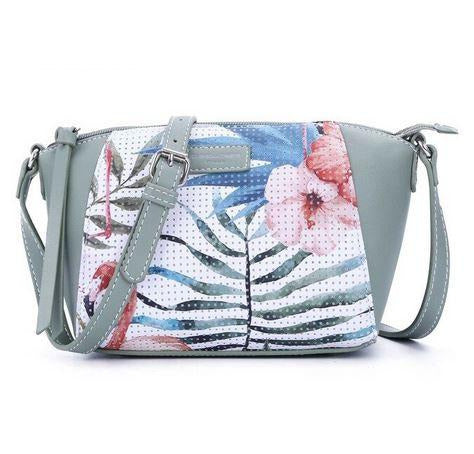 sac femme épaule flamant rose vert d'eau