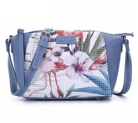 sac a main flamant rose cuir bleu clair