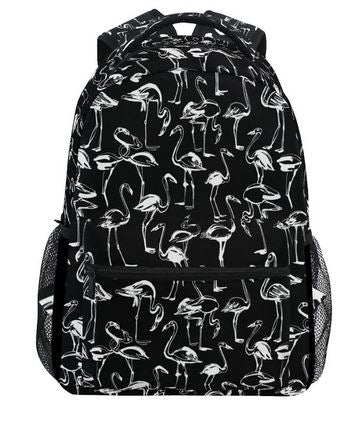 cartable flamant rose noir et blanc