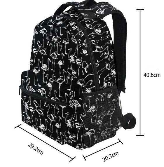 Sac à dos Flamant Rose Noir & Blanc