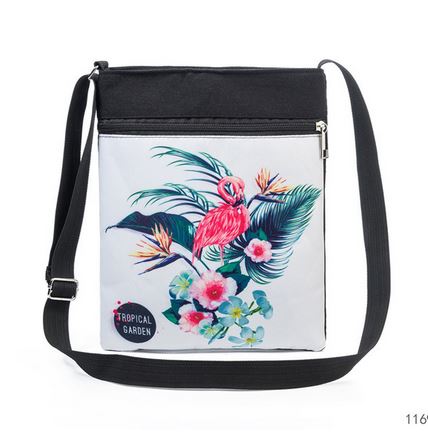 sacoche avec flamant rose imprimé toile