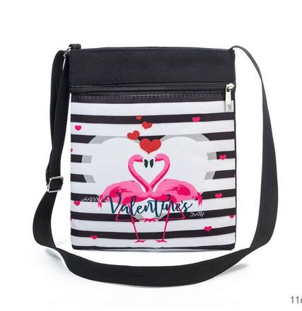 sacoche rayée flamant rose valentin