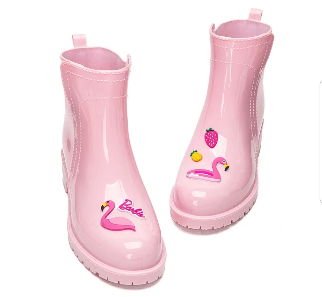 Bottes en plastique flamant rose