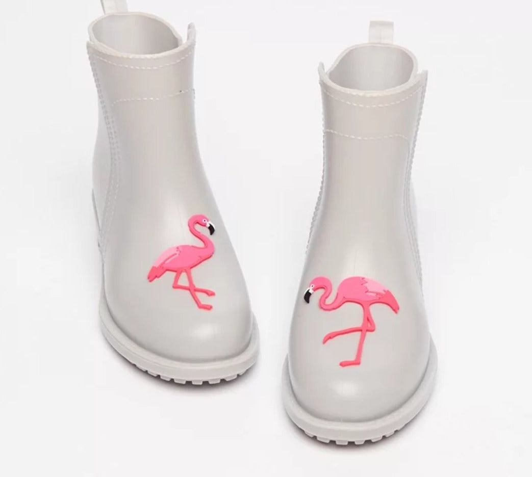 Bottes en caoutchouc flamant rose