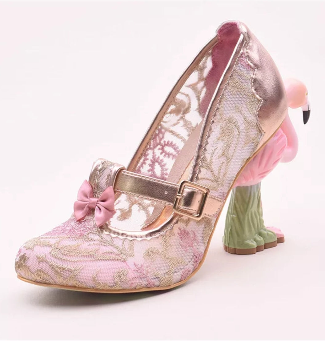 Escarpins avec talons flamant rose