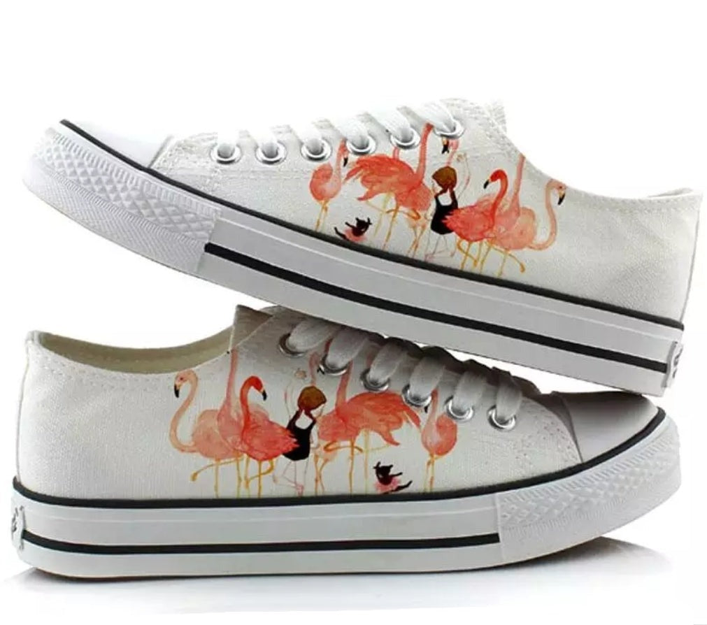 Baskets flamant rose pour fille