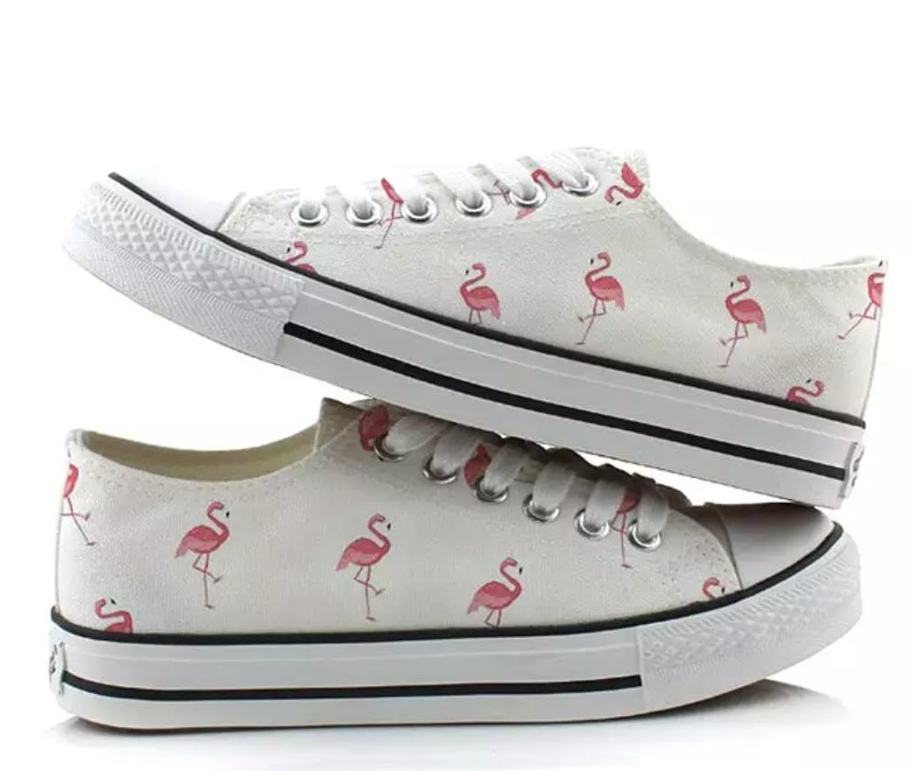 Baskets flamant rose pas cher
