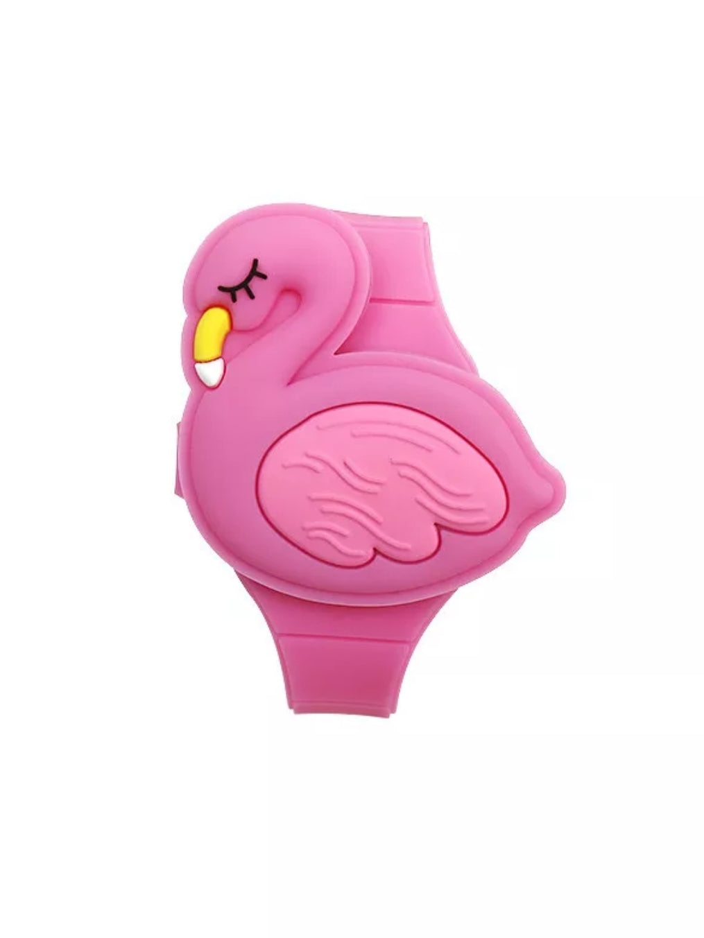 montre avec flamant rose en silicone