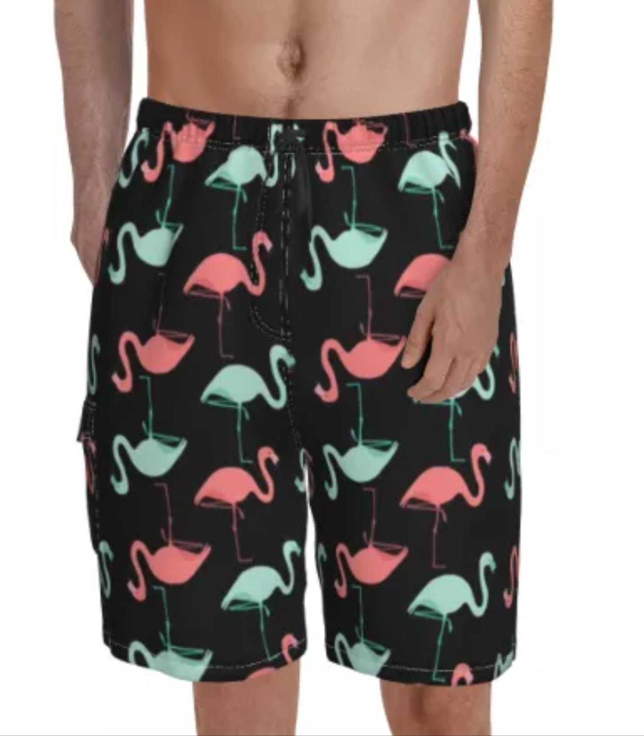 maillot de bain homme avec flamant rose